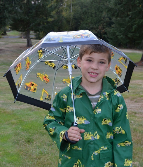 Clear Construction Boys Umbrella - SophiasStyle.com